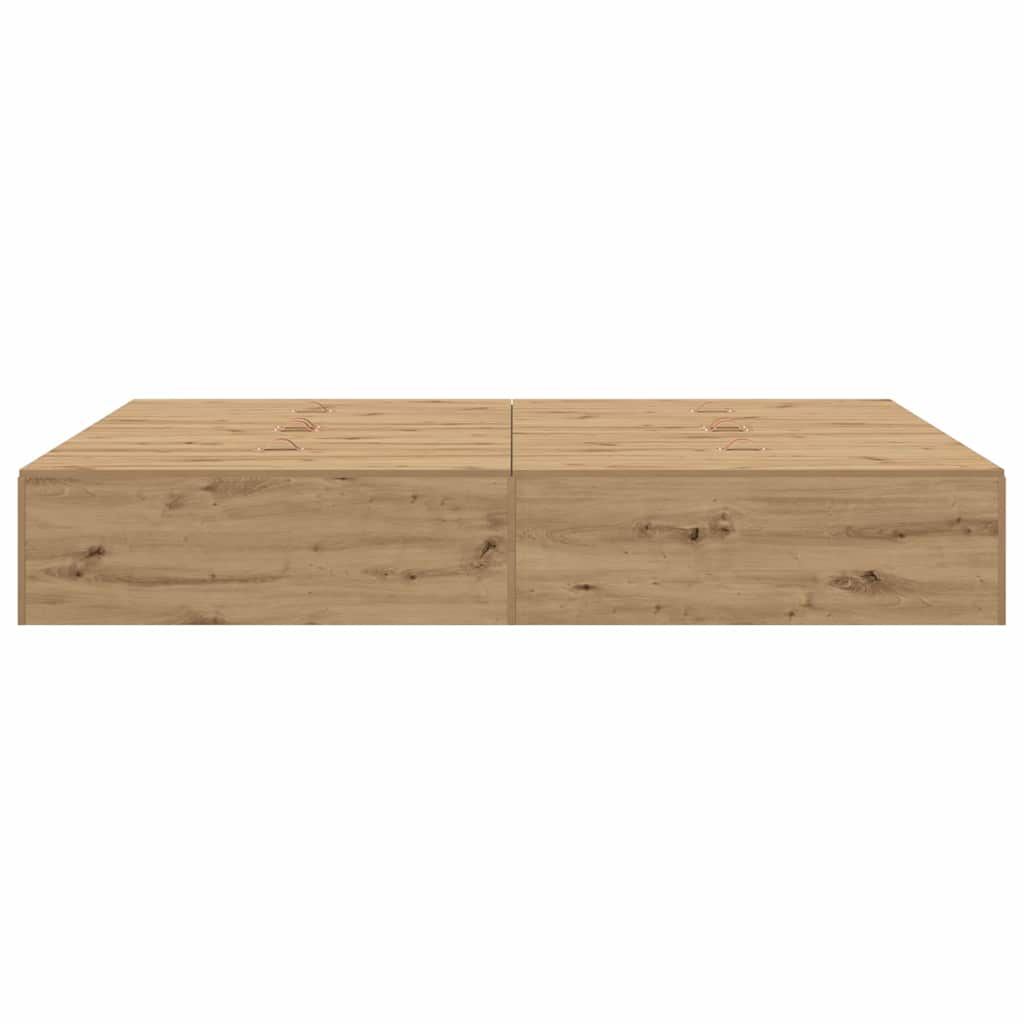 Struttura letto con contenitore Rovere artigianale 150 x 200 cm