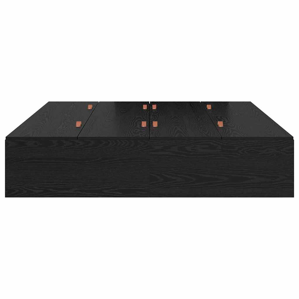 Struttura del letto Rovere nero 200 x 200 cm Legno multistrato - homemem39