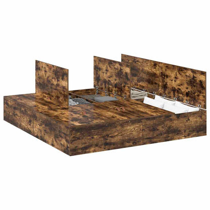 Struttura del letto Rovere fumo 180 x 200 cm Legno multistrato - homemem39