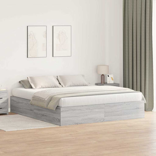 Struttura letto con contenitore Grigio Sonoma 180 x 200 cm