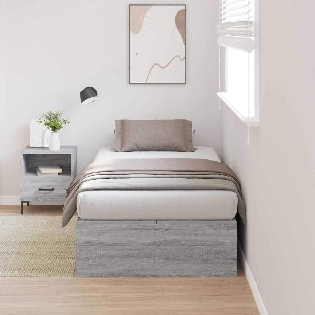 Struttura letto con contenitore Grigio Sonoma 90 x 190 cm | homemem39