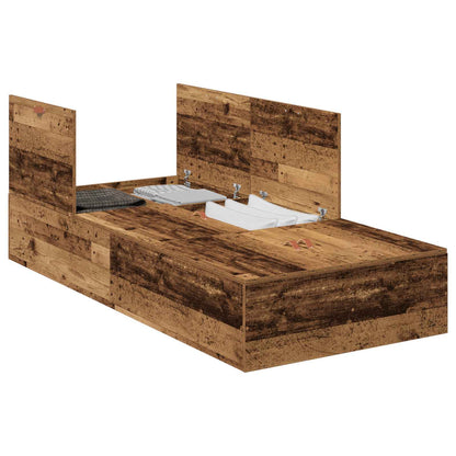 Struttura letto con contenitore Legno vecchio 70 x 190 cm