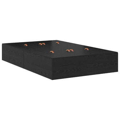 Struttura letto con contenitore Rovere Nero 120 x 190 cm