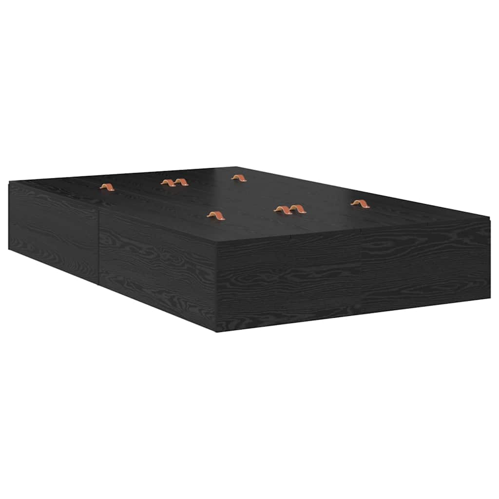 Struttura del letto Rovere nero 120 x 190 cm Legno multistrato - homemem39