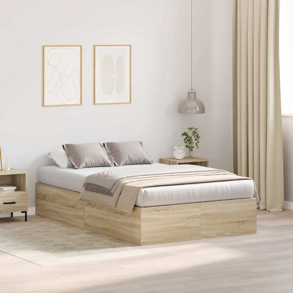 Struttura letto con contenitore Rovere Sonoma 120 x 190 cm