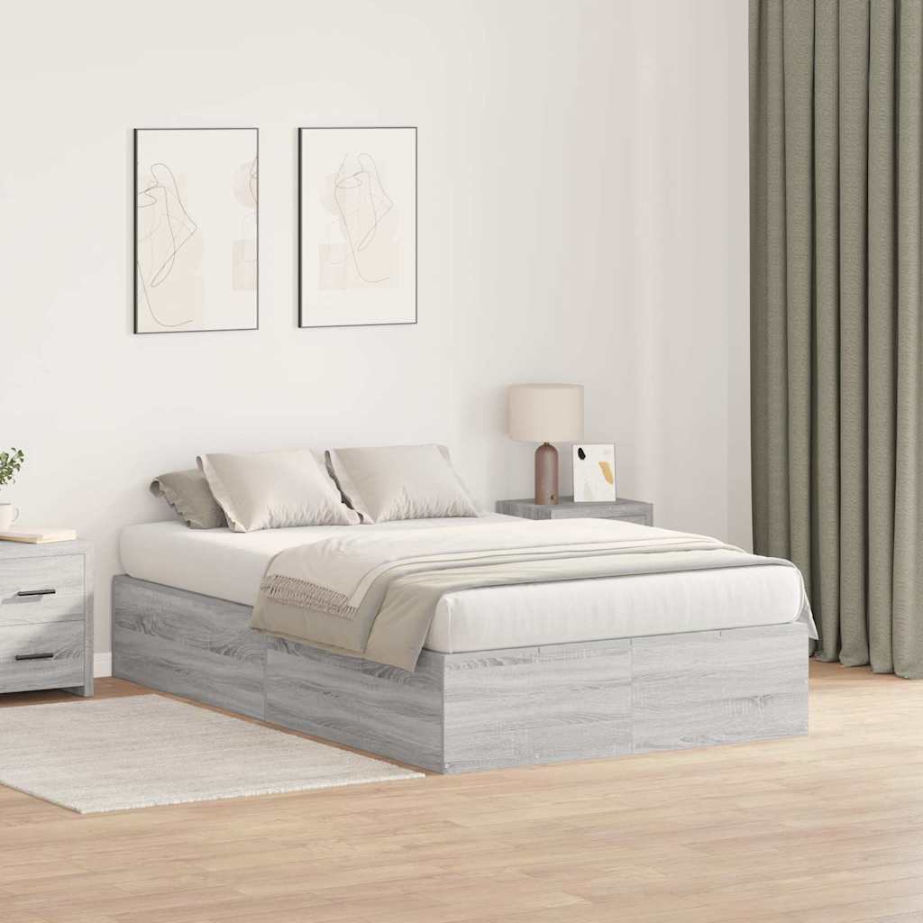 Struttura letto con contenitore Grigio Sonoma 120 x 190 cm