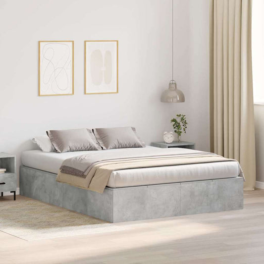 Struttura del letto Grigio cemento 140 x 190 cm - homemem39