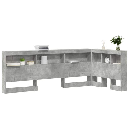 Testata contenitore Grigio cemento 80 cm Legno multistrato