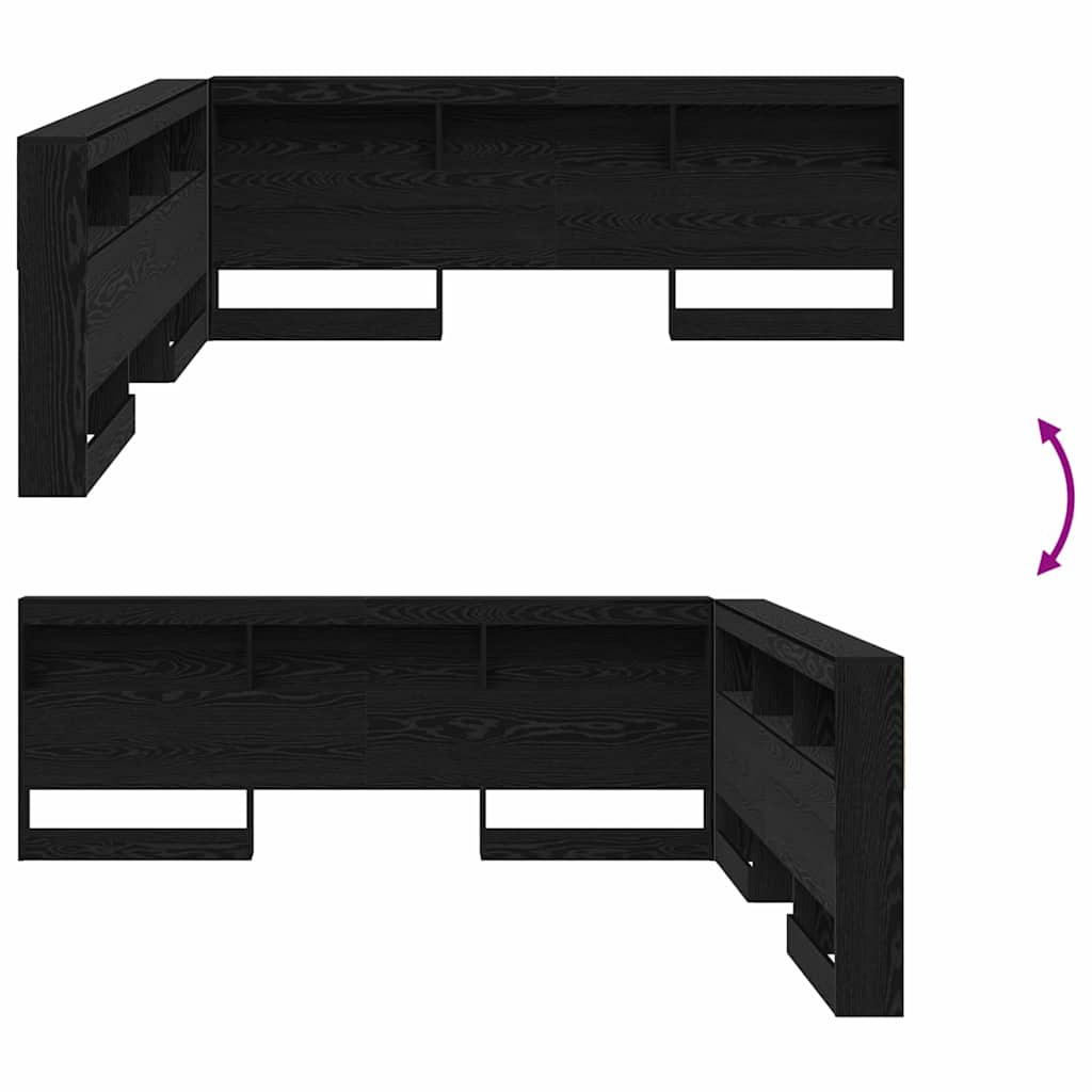 Testata contenitore Rovere Nero 200 cm Legno multistrato