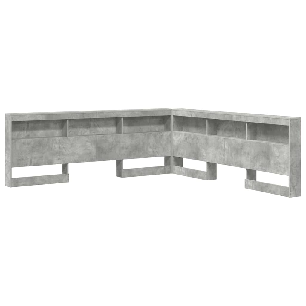 Testata contenitore Grigio cemento 200 cm Legno multistrato