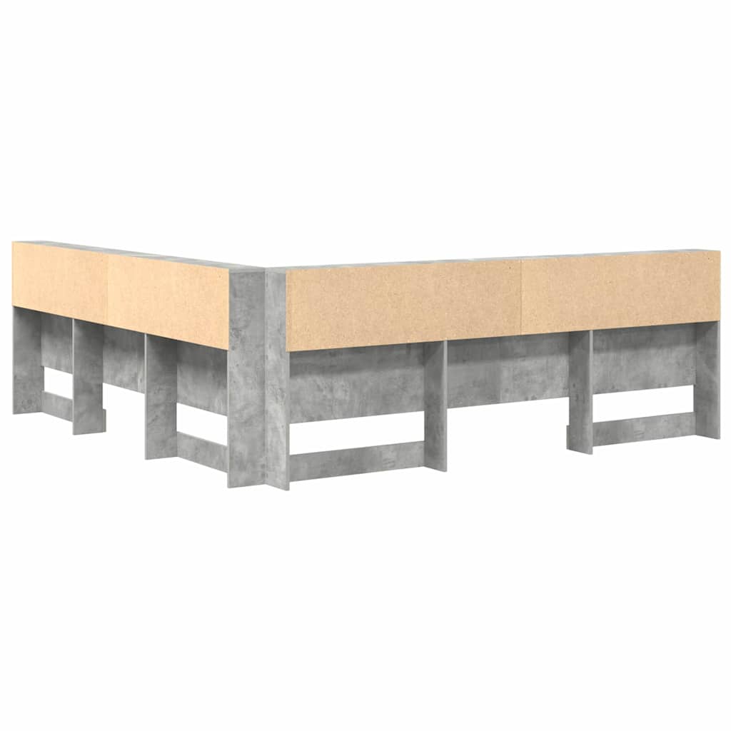 Testata contenitore Grigio cemento 200 cm Legno multistrato