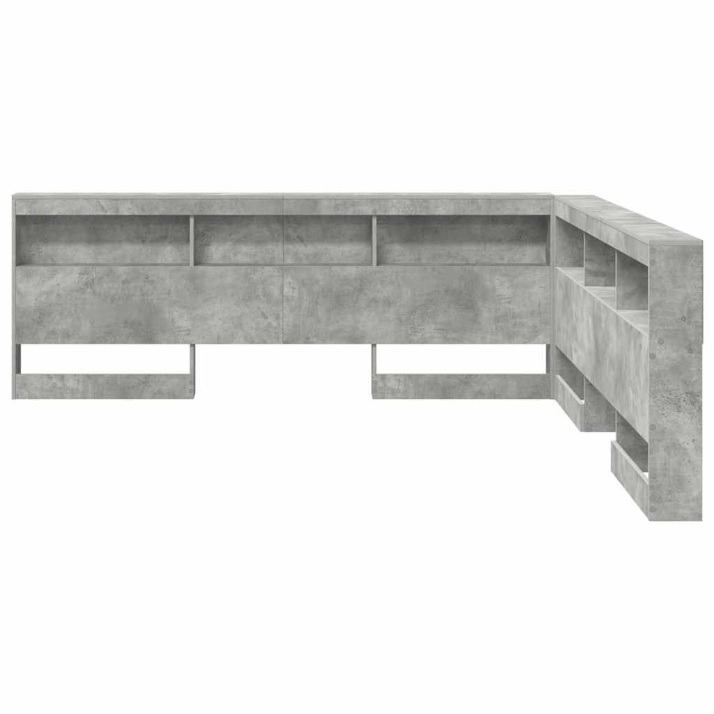 Testata contenitore Grigio cemento 200 cm Legno multistrato