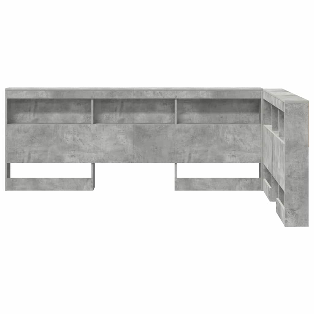 Testata contenitore Grigio cemento 120 cm Legno multistrato