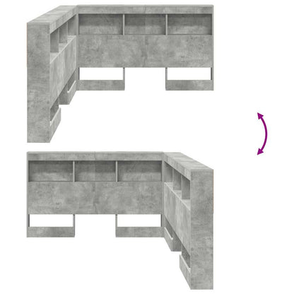 Testata contenitore Grigio cemento 120 cm Legno multistrato
