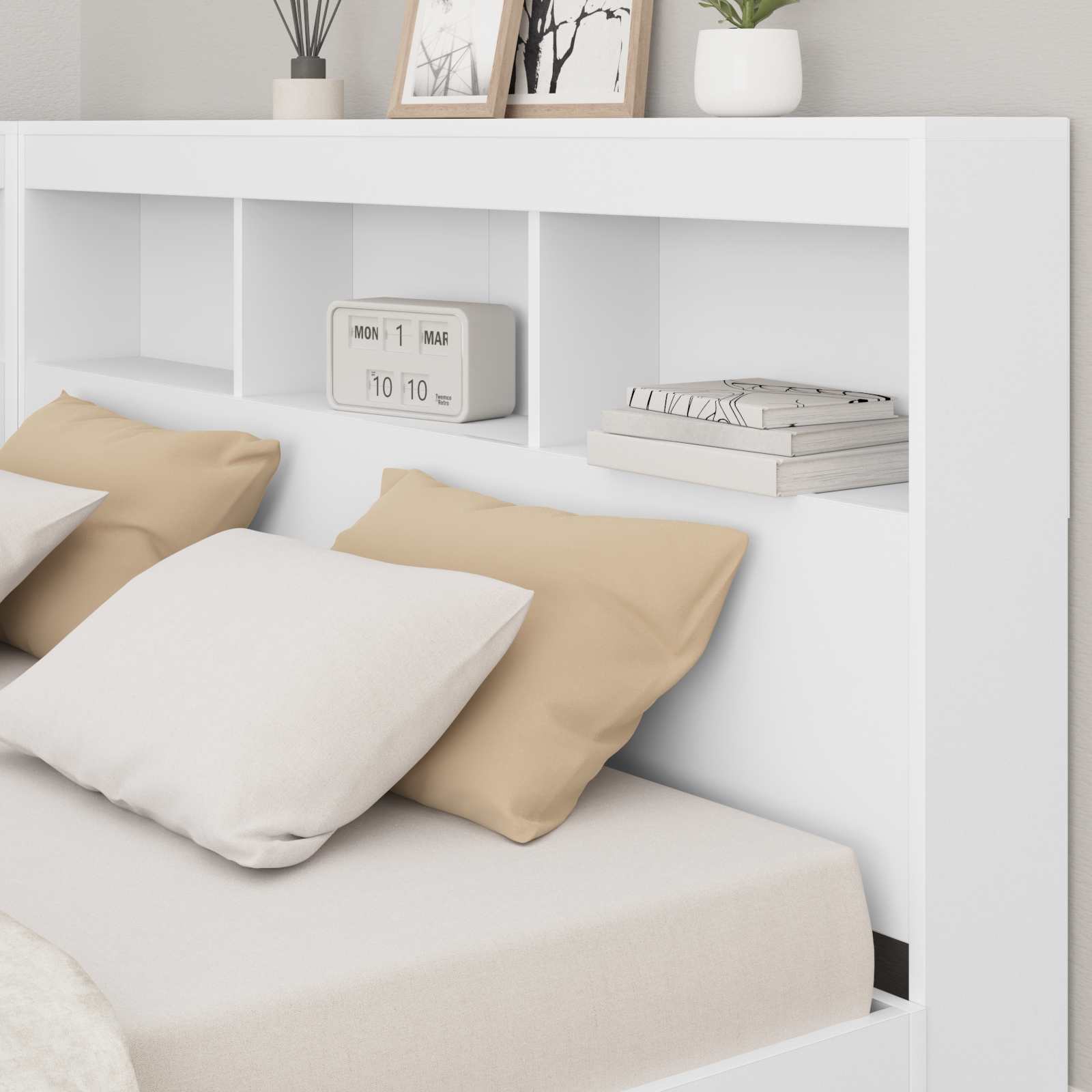 Testata contenitore Bianco 140 cm Legno multistrato | homemem39