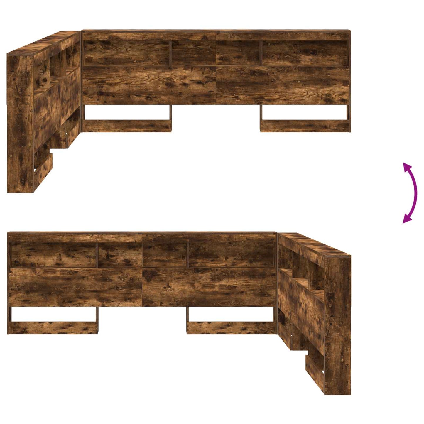 Testata contenitore Rovere fumé 180 cm Legno multistrato