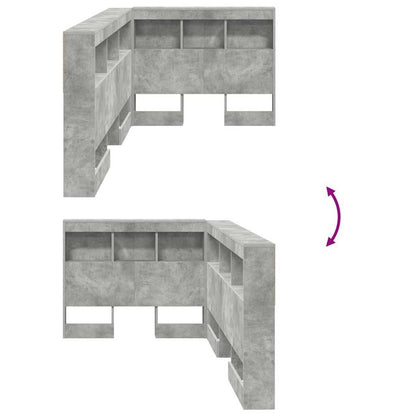Testata contenitore Grigio cemento 90 cm Legno multistrato