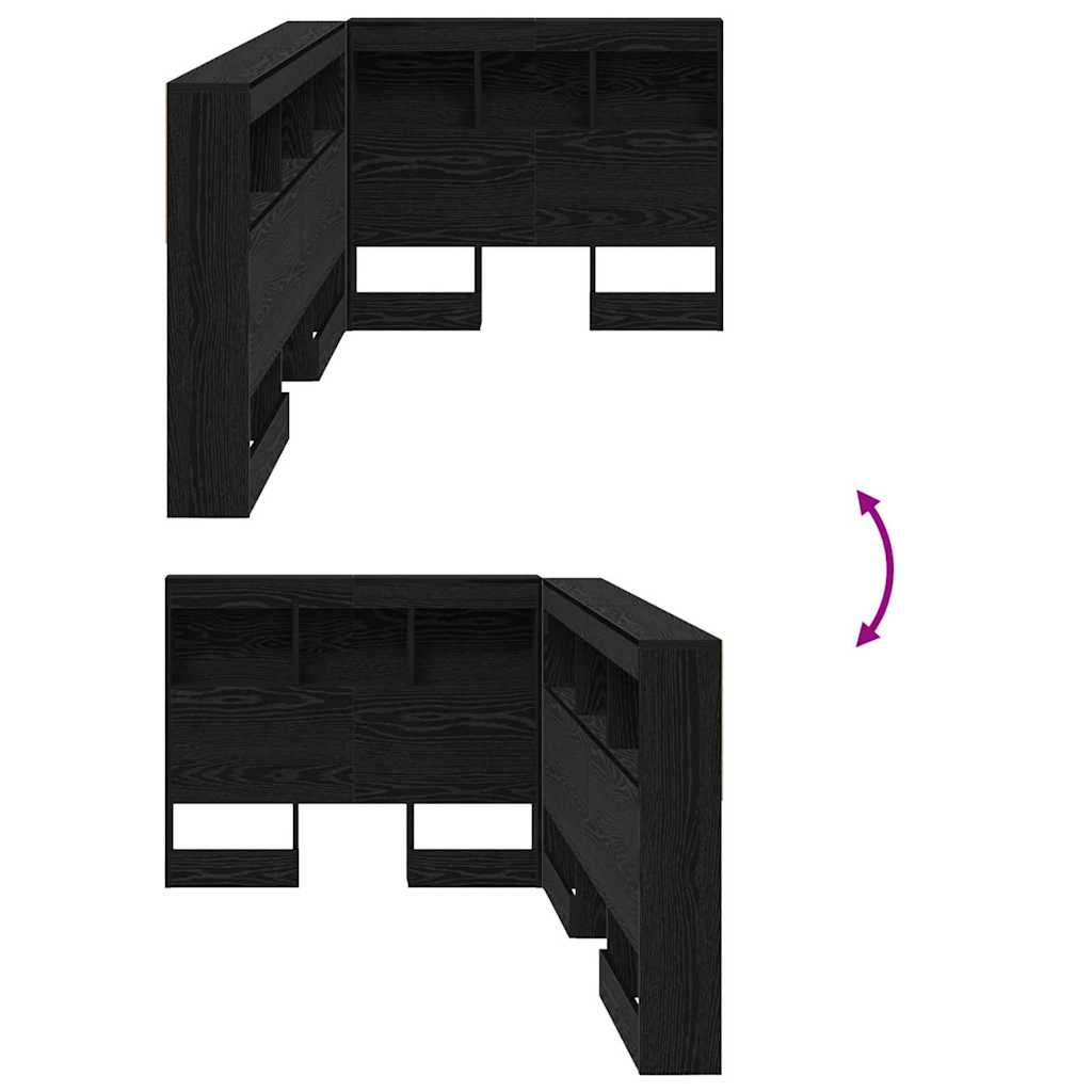 Testata contenitore Rovere Nero 75 cm Legno multistrato