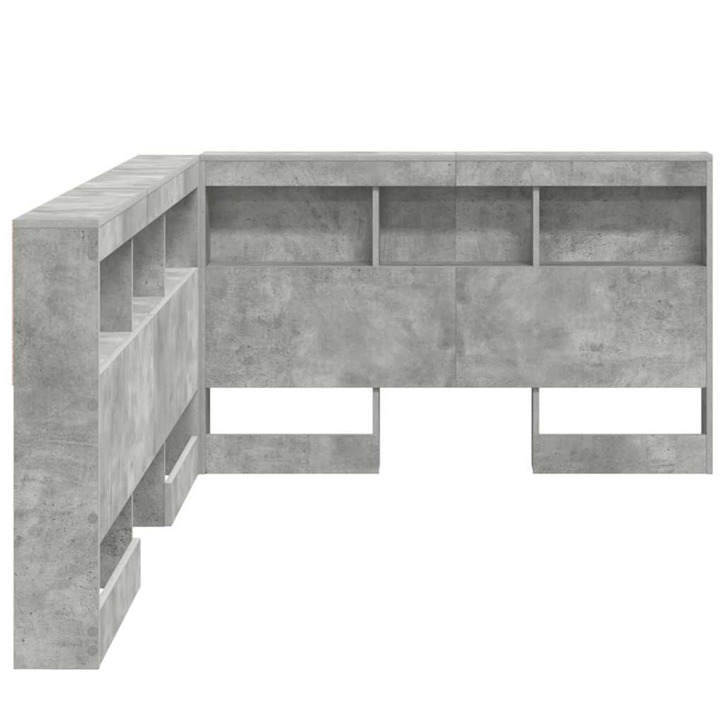 Testata contenitore Grigio cemento 120 cm Legno multistrato