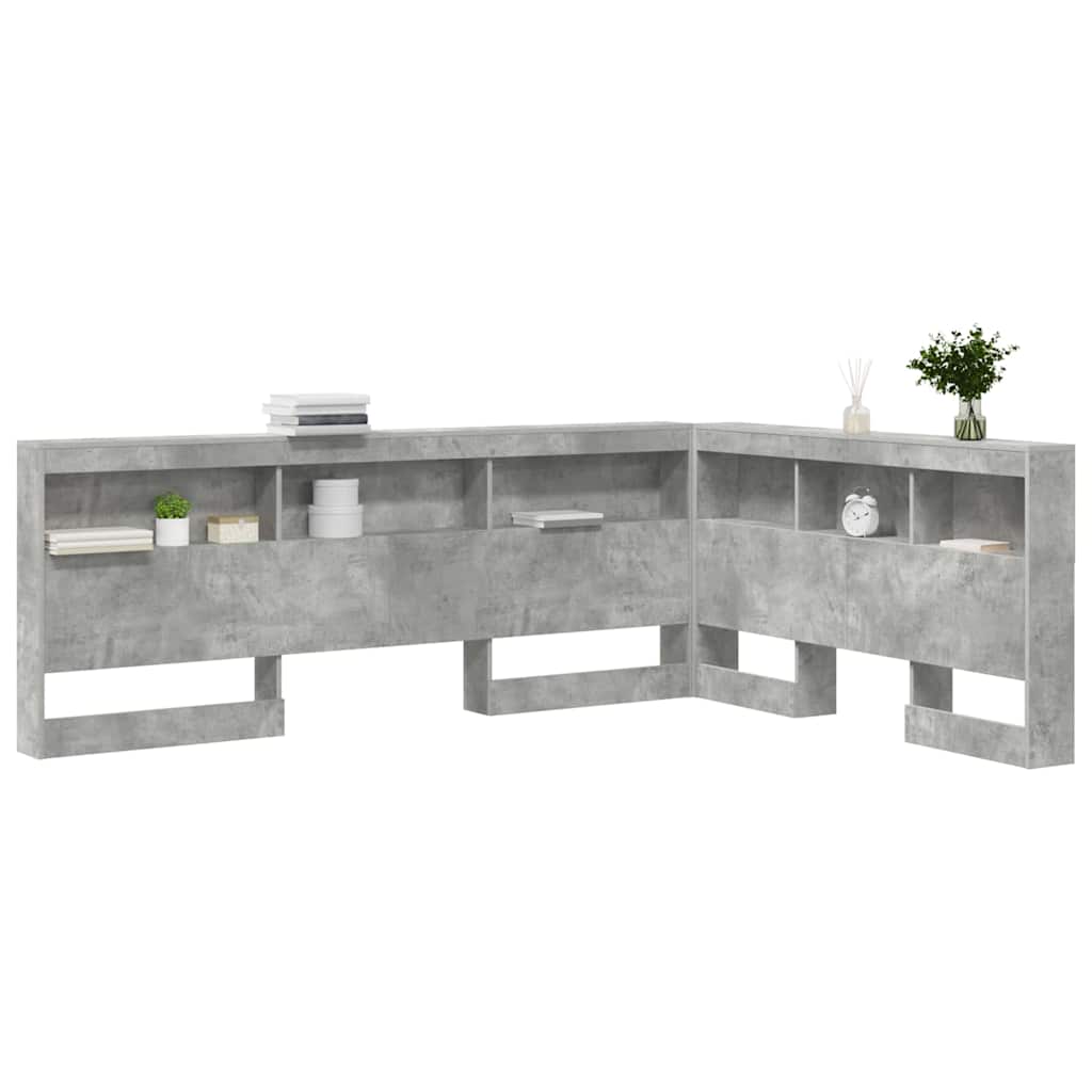Testata contenitore Grigio cemento 140 cm Legno multistrato