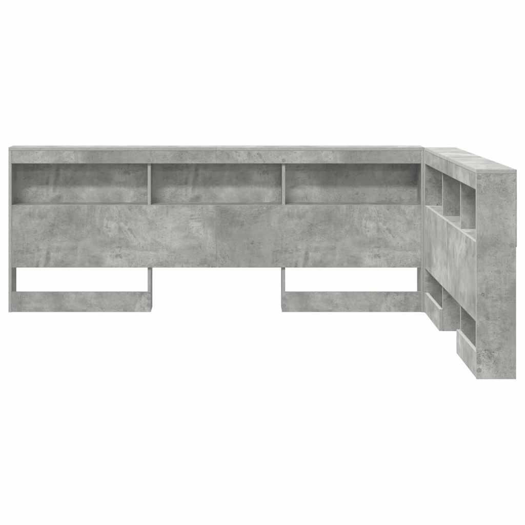 Testata contenitore Grigio cemento 135 cm Legno multistrato