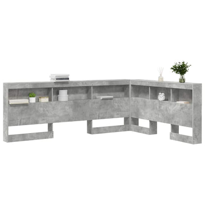Testata contenitore Grigio cemento 135 cm Legno multistrato