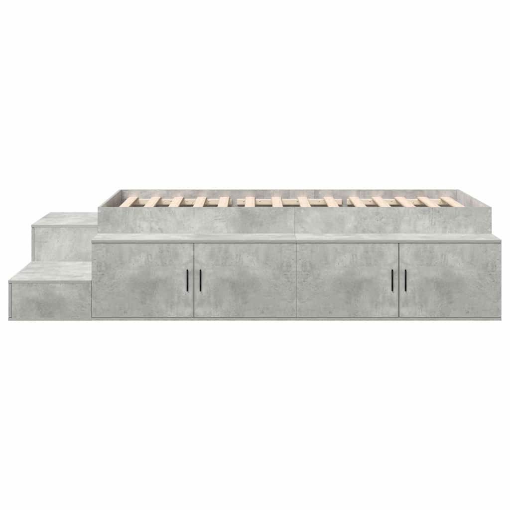Struttura letto con contenitore con cassetto Grigio cemento - homemem39