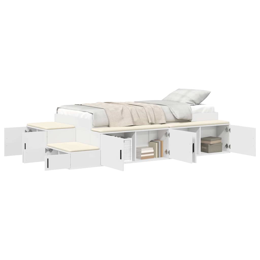 Struttura letto con contenitore Bianco 244 x 118 x 53.5 cm - homemem39