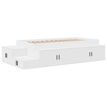 Struttura letto con contenitore Bianco 244 x 127 x 53.5 cm - homemem39