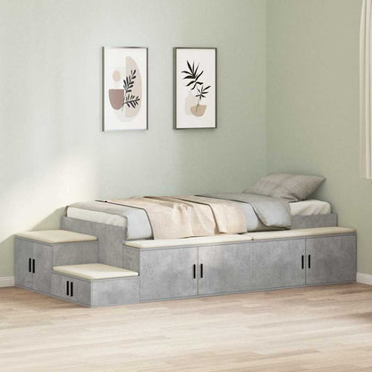 Struttura letto con contenitore con cassetto Grigio cemento - homemem39