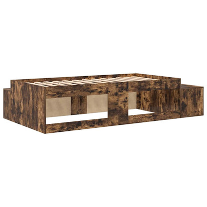 Struttura letto con contenitore Rovere fumé 244 x 127 x 53.5 cm - homemem39