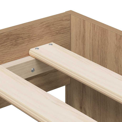 Struttura letto con contenitore con cassetto rovere artigianale - homemem39