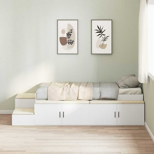 Struttura letto con contenitore Bianco 234 x 118 x 53.5 cm - homemem39