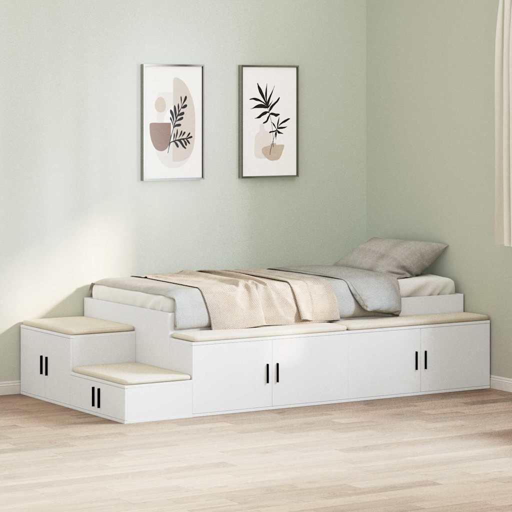 Struttura letto con contenitore Bianco 234 x 118 x 53.5 cm - homemem39