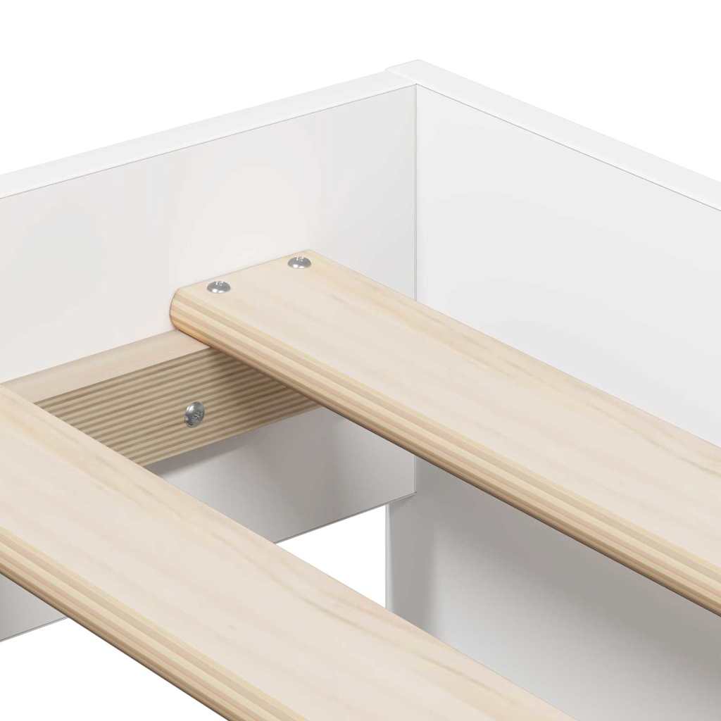 Struttura letto con contenitore Bianco 75 cm Legno multistrato | homemem39