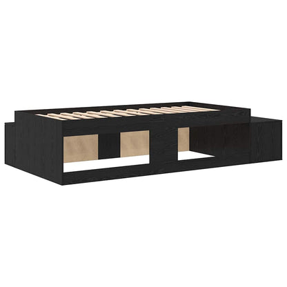 Struttura letto con contenitore Rovere nero 234 x 103 x 53.5 cm - homemem39