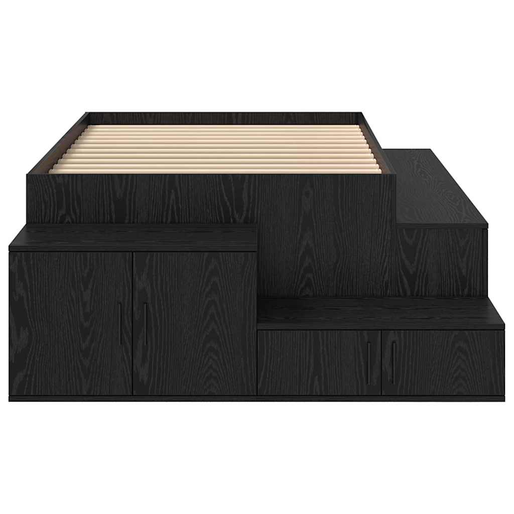 Struttura letto con contenitore Rovere nero 234 x 103 x 53.5 cm - homemem39