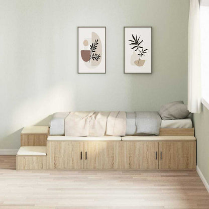 Struttura letto con contenitore con cassetto Rovere Sonoma - homemem39