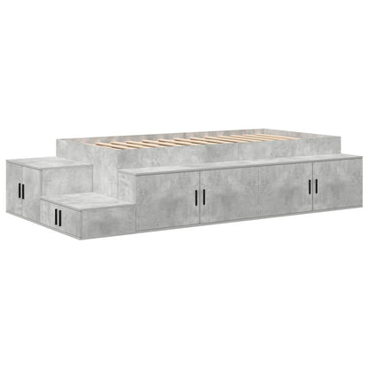 Struttura letto con contenitore con cassetto Grigio cemento - homemem39