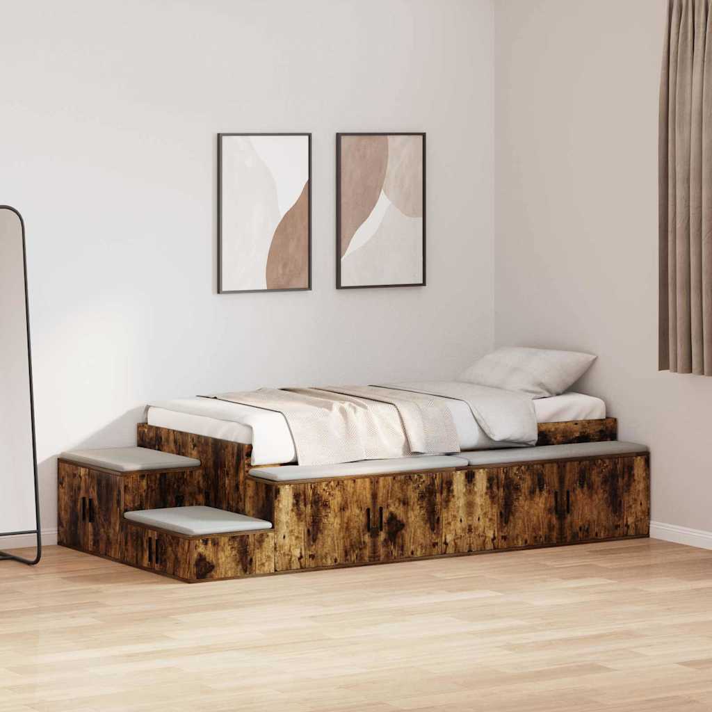 Struttura letto con contenitore Rovere fumé 75 cm | homemem39
