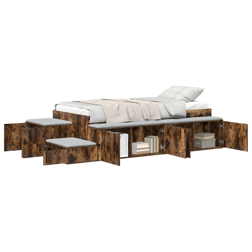 Struttura letto con contenitore Rovere fumé 75 cm | homemem39