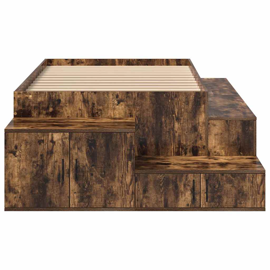 Struttura letto con contenitore Rovere fumé 234 x 103 x 53.5 cm - homemem39
