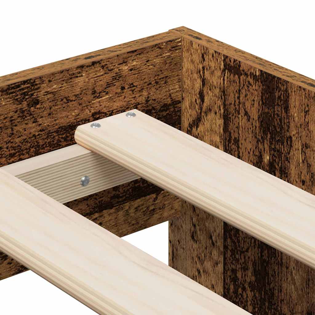 Struttura letto con contenitore con archiviazione Legno vecchio | homemem39