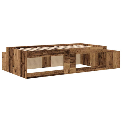 Struttura letto con contenitore con cassetto Legno vecchio - homemem39
