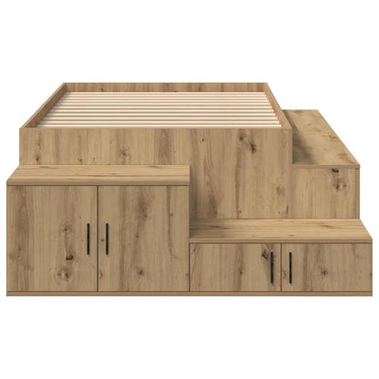 Struttura letto con contenitore con cassetto rovere artigianale - homemem39