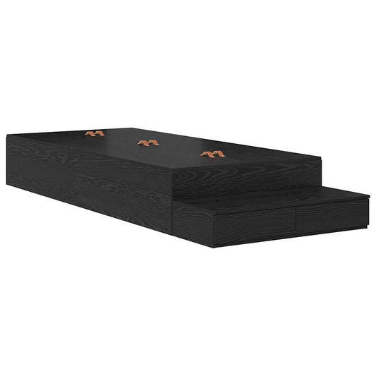 Struttura letto con contenitore con cassetto Rovere Nero 80 cm | homemem39