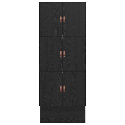 Struttura letto con contenitore con cassetto Rovere Nero 80 cm