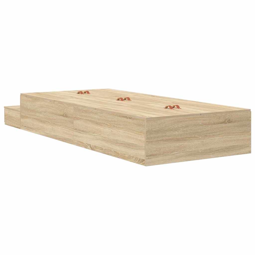 Struttura letto con contenitore Rovere Sonoma 80 cm | homemem39