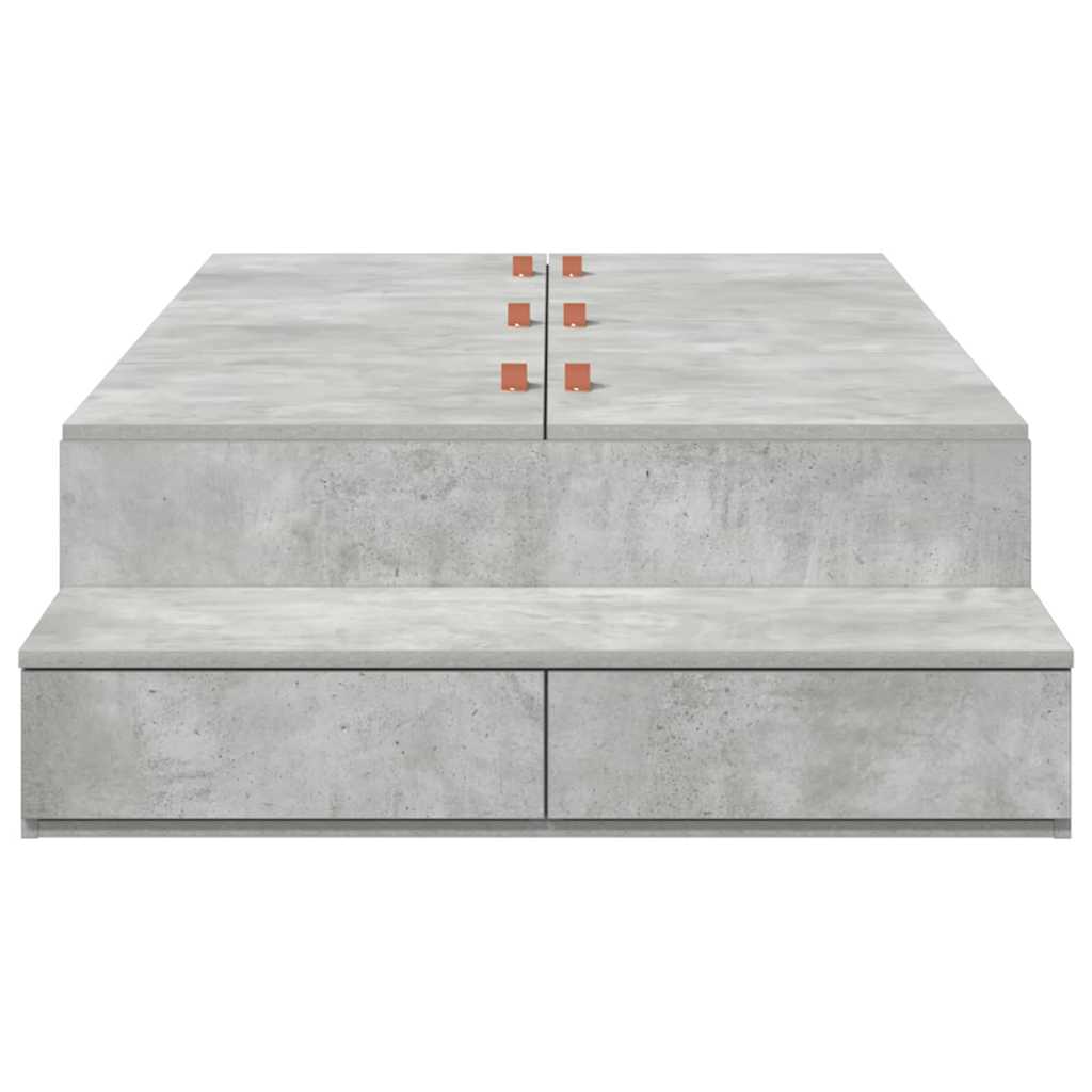 Struttura letto con contenitore Grigio cemento 80 cm | homemem39