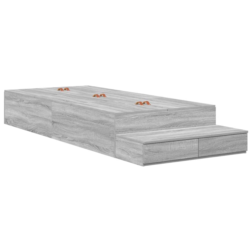 Struttura letto con contenitore Grigio Sonoma 80 cm | homemem39
